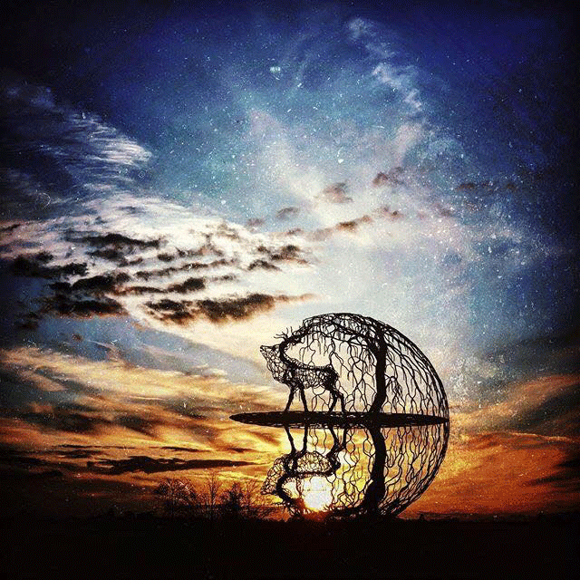 crowned-stag-deer-sphere-sanderson-sculpture-chelmsford